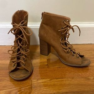 Lace-Up Heeled Booties